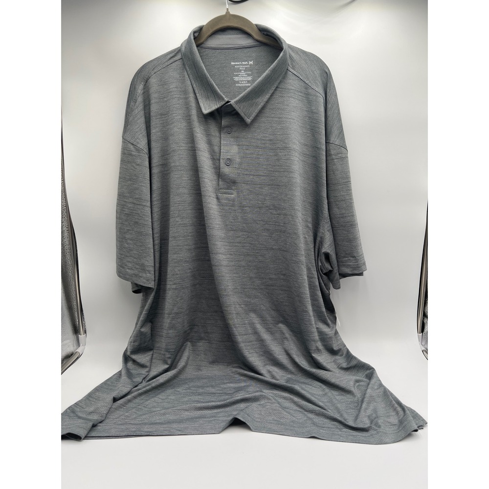 Member's Mark Men's Gray Performance Polo Shirt Size‎ 2XL Golf Casual